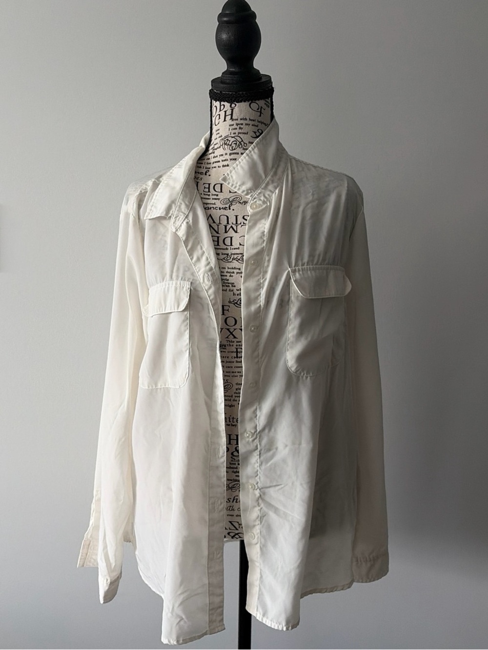 White Long-Sleeve Button Shirt